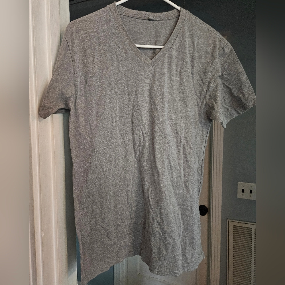 Next Level Gray V-Neck Short Sleeve Tee